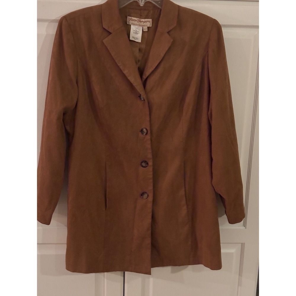 Norm Thompson Brown Polyester Blend Blazer Jacket M/P
